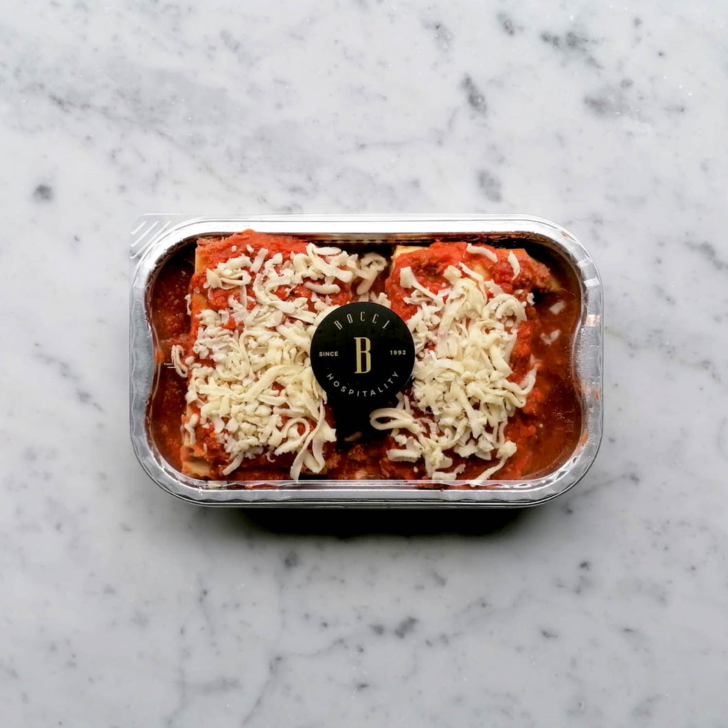 2 portions Lasagna gratinee